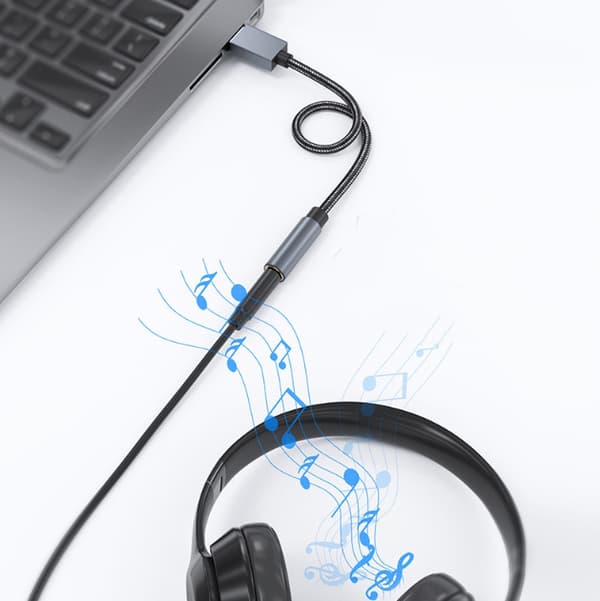 USB A - 3,5 mm:n digitaalinen äänisovitinkaapeli HIFI-äänisovitinkaapeli puheluiden, kuulokkeiden, äänen ohjaamiseen