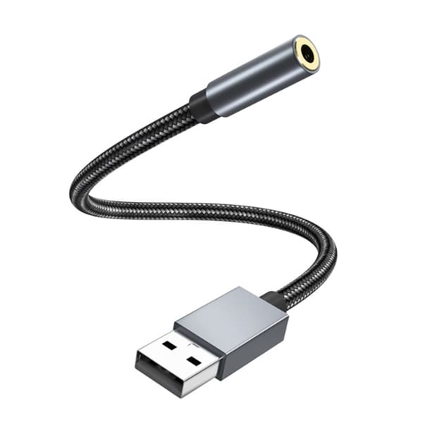 USB A - 3,5 mm:n digitaalinen äänisovitinkaapeli HIFI-äänisovitinkaapeli puheluiden, kuulokkeiden, äänen ohjaamiseen