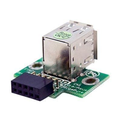 Intern USB 2.0-adapter - STARTECH - 2x USB A till moderkortskontakt - F/F - 1 x IDC hona - 2 x Typ A