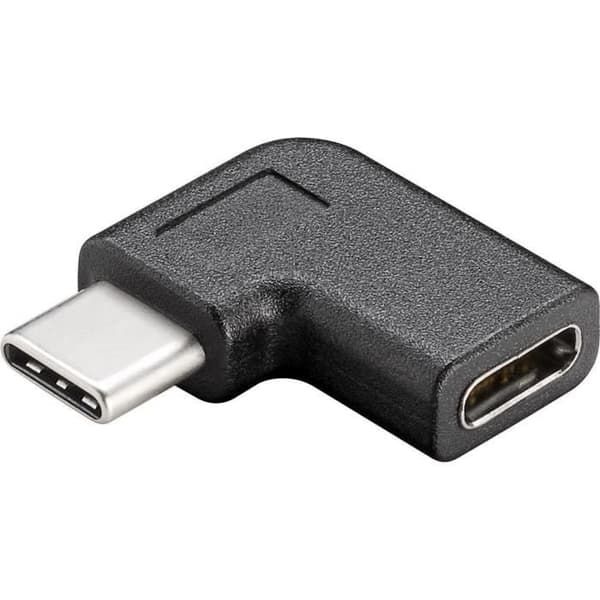 USB Type-C-adapter 90° - MICRO CONNECT - Manlig-Hona - Rätt Vinklad - Svart