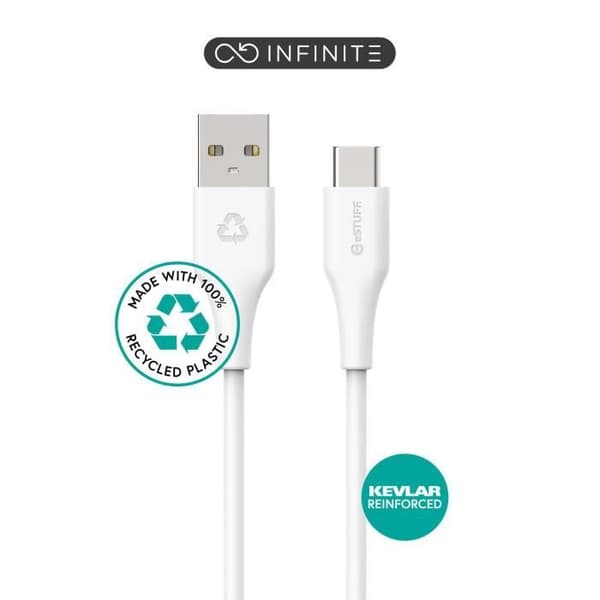 USB-C till USB-A-kabel - ESTUFF - OFINIT - 1m - Återvunnen plast - Ultra flexibel