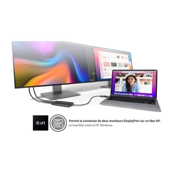 DisplayLink USB till Dual DisplayPort 1.2 4K-adapter - Sonnet USB3-DDP4K