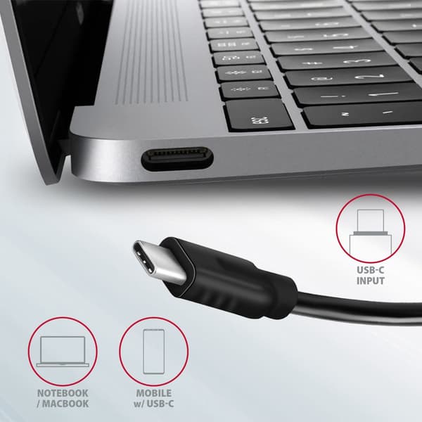 Axagon HMC-4G2 interface-hub USB 3.2 Gen 2 (3.1 Gen 2) Type-C 10000 Mbit/s Grå