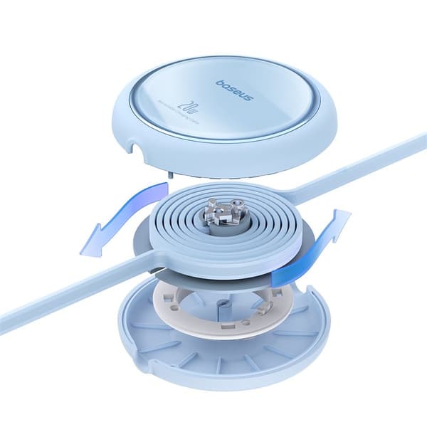 Baseus Free2Pull udvideligt USB C til iP Lightning hurtigopladerkabel 1 m 20 W Blå