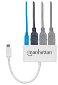 Miniatyrbillede 1 af 5: Manhattan USB-C Dock/Hub, Porte (x4): USB-A (x3) og USB-C, 5 Gbps (USB 3.2 Gen1 aka USB 3.0), Med strømforsyning (60W) til USB-C-port (Bemærk ekstra U