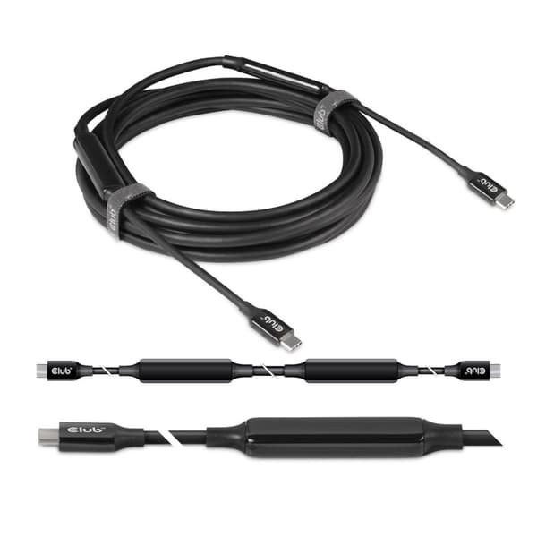 CLUB3D USB 3.2 Gen2 Type-C - C aktiivinen kaksisuuntainen kaapeli 8K60Hz M/M 5m / 16.4ft