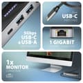 Miniatyrbild 6 av 11: AXAGON HMC-6GLN USB-hub, 2x USB-A, 1x USB-C, 1x HDMI 2.0, 1x RJ45, 100 W PD – silver