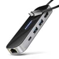 Miniatyrbild 1 av 11: AXAGON HMC-6GLN USB-hub, 2x USB-A, 1x USB-C, 1x HDMI 2.0, 1x RJ45, 100 W PD – silver