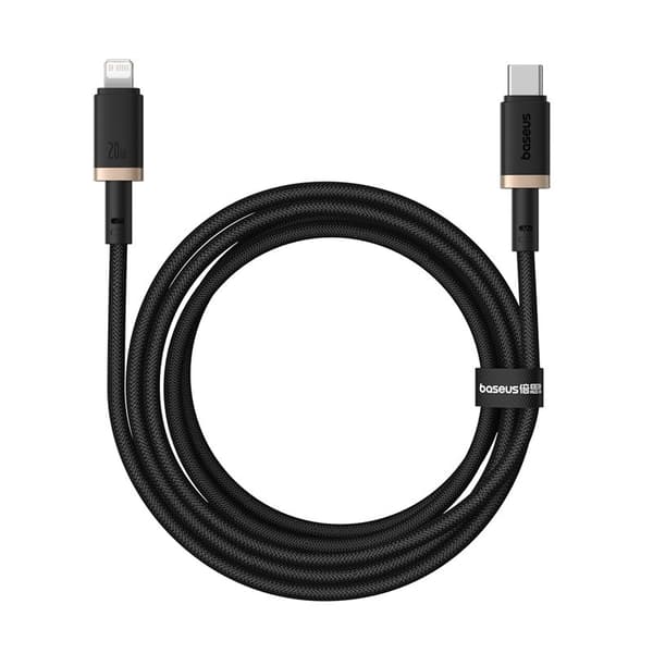 Baseus Dura Type C hurtigopladerkabel til iP 20 W 2 m Sort, Guld
