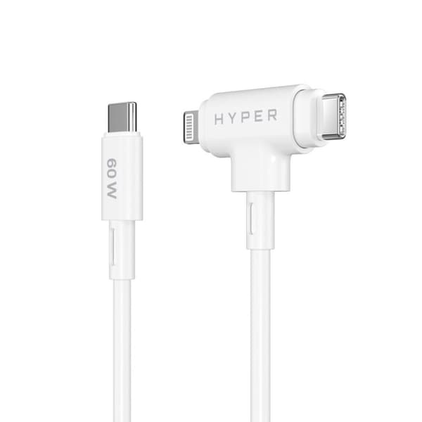HYPER HyperJuice USB-kabel USB 2.0 1,5 m USB C USB C/Lightning Vit