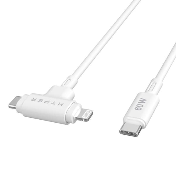 HYPER HyperJuice USB-kabel USB 2.0 1,5 m USB C USB C/Lightning Vit