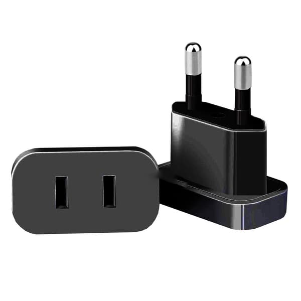 INF Europeisk standard svart adapterplugg 4.0mm - Reiseessensielt