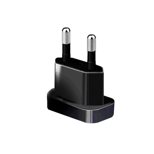 INF Europeisk standard svart adapterplugg 4.0mm - Reiseessensielt