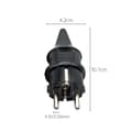 Miniatyrbilde 3 av 4: INF Europeisk reiseadapter - Jordet, uten hull Sort