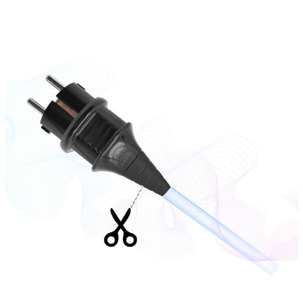 INF Europeisk reiseadapter - Jordet, uten hull Sort