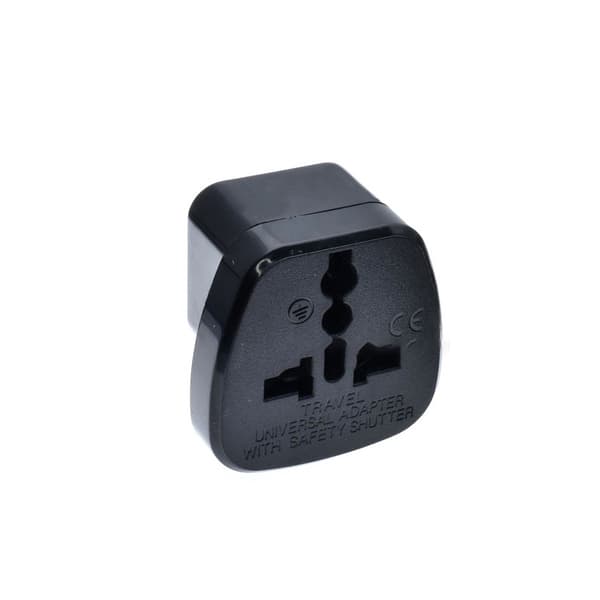INF Reiseadapter - Europeisk Standard, Kompakt Design Sort