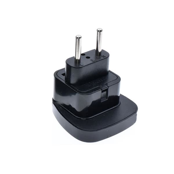 INF Reiseadapter - Europeisk Standard, Kompakt Design Sort