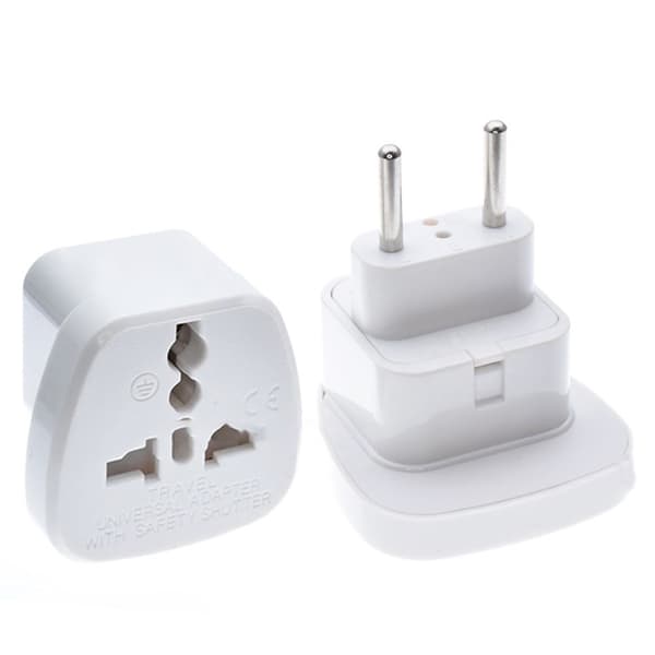 INF Reiseadapter - Europeisk Standard, Kompakt Design Hvit