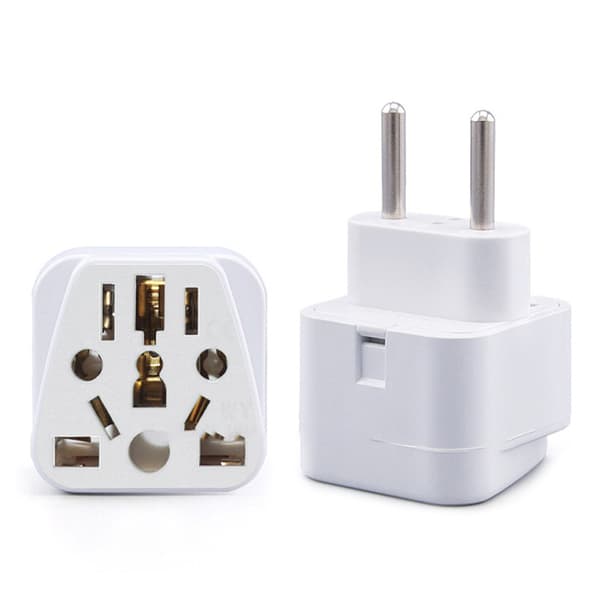 INF Reiseadapter - Europeisk standard, rent kobber Hvit