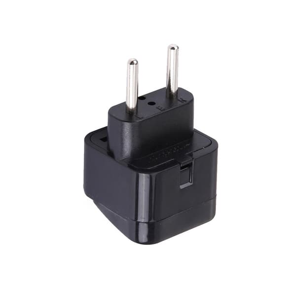 INF Reiseadapter - Europeisk standard, rent kobber Sort