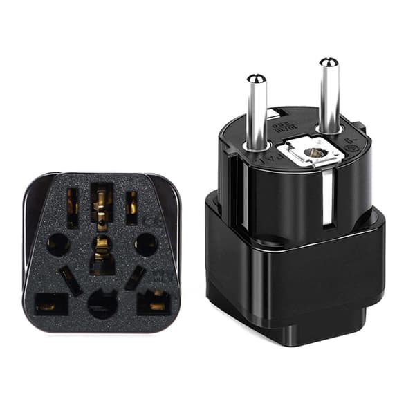 INF Europeisk standardadapter - rent kobber Sort