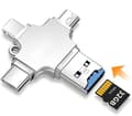 Pikkukuva 1 / 4: 4-in-1 SD-kortinlukijan USB-sovitin – Lightning/USB-C/USB-A/Micro-USB-TF/SD-kortti iPhonelle, Androidille, PC:lle, Macille