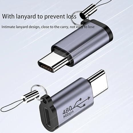 OBOSOE 5-pak USB-adaptersæt – Type-C og Micro til Lightning, Mini og Type-C – Kompatibel med Android/iOS-enheder