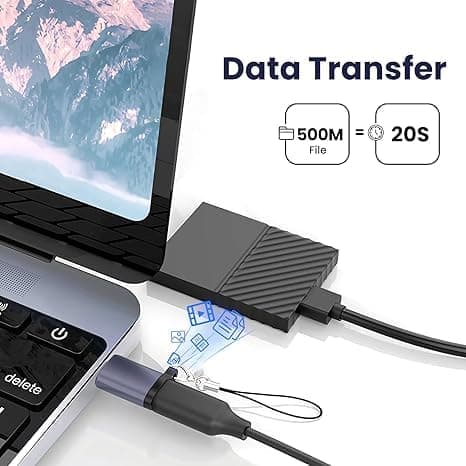 OBOSOE 5-pak USB-adaptersæt – Type-C og Micro til Lightning, Mini og Type-C – Kompatibel med Android/iOS-enheder