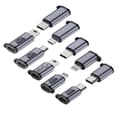 Miniatyrbillede 1 af 7: OBOSOE 5-pak USB-adaptersæt – Type-C og Micro til Lightning, Mini og Type-C – Kompatibel med Android/iOS-enheder