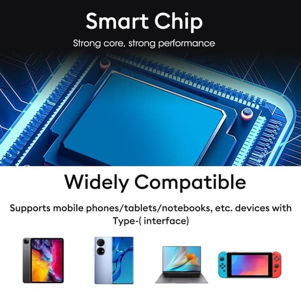 NÖRDIC Vinklet Lenovo Square Yellow til USB-C-adapter