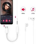 Miniatyrbillede 3 af 4: 2-pak USB-C til 3,5 mm adapter - Samsung hovedtelefonadapter (S20, S21, S22, S23 og andre) Sort