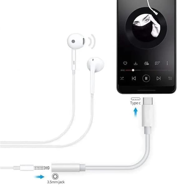 2-pak USB-C til 3,5 mm adapter - Samsung hovedtelefonadapter (S20, S21, S22, S23 og andre) Sort