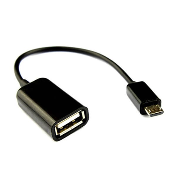 USB till Micro USB Kabel - Inbyggd OTG Adapter - Svart
