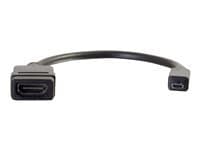 C2G HDMI Micro to HDMI Adapter Converter Dongle - HDMI-adapter - HDMI (hona) till mikro-HDMI (hane) - 20.3 cm - dubbelt skärmad - svart
