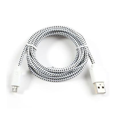 Universel 2m Micro USB Kabel til Android Smartphones - Hvit