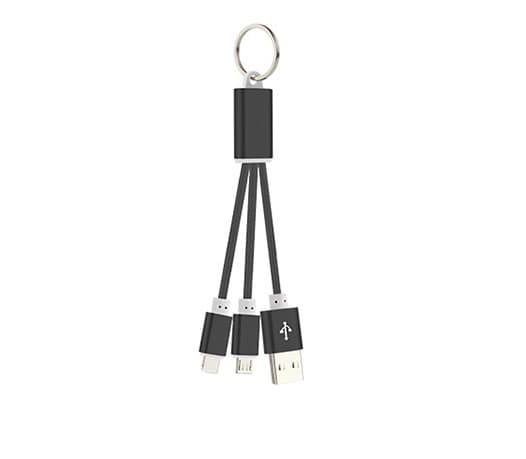 Nyckelringskabel 2-i-1 med micro-USB samt Lightning