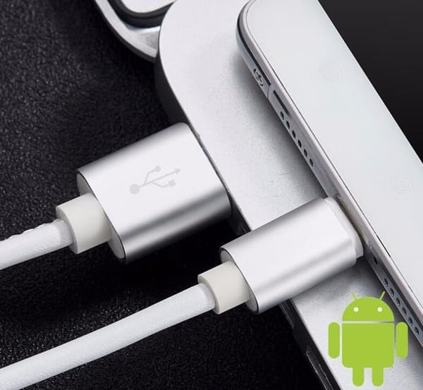 Micro-USB i PU-läder Vit