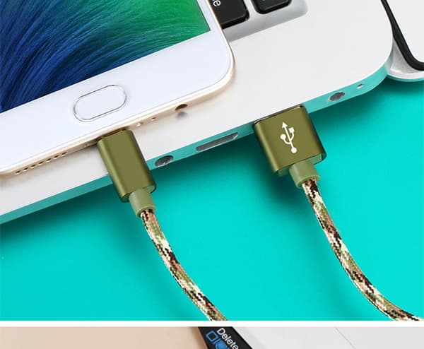 Nylon Tiger Stripes Micro-USB 1m