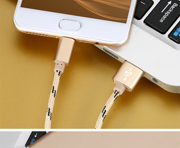 Nylon Tiger Stripes Micro-USB 1m