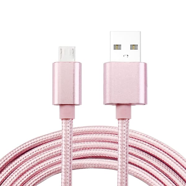 Helfärgad flätad Micro-USB kabel 1.8m