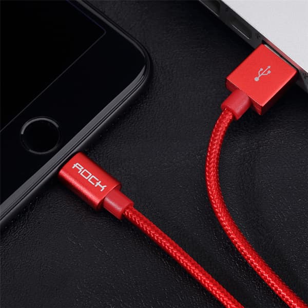 ROCK Charge and Sync Round Lightningkabel II 1,8m Rosa