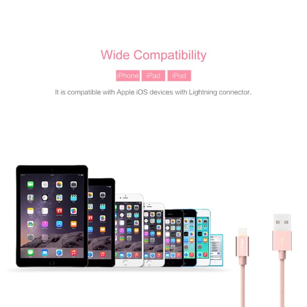 ROCK Metal Charge & Sync Lightning Cable 1m
