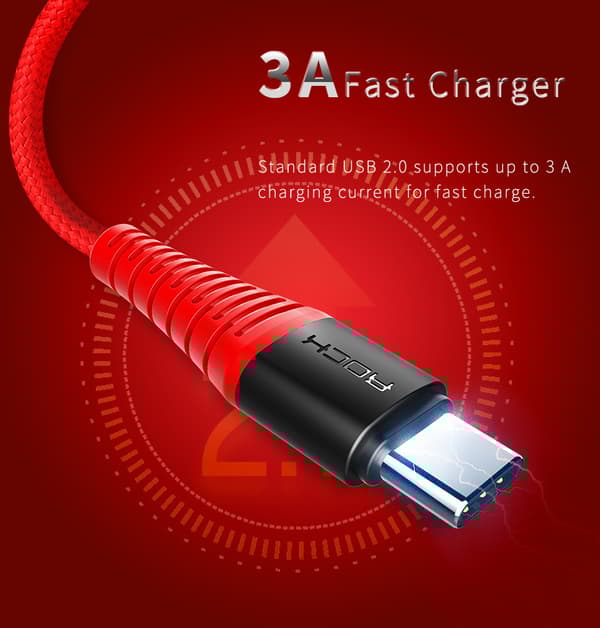 ROCK Hi-Tensile USB-C kabel 1m