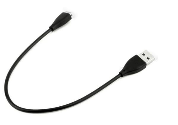 Fitbit Charge HR kompatibel USB Opladerkabel (28 cm) - Sort