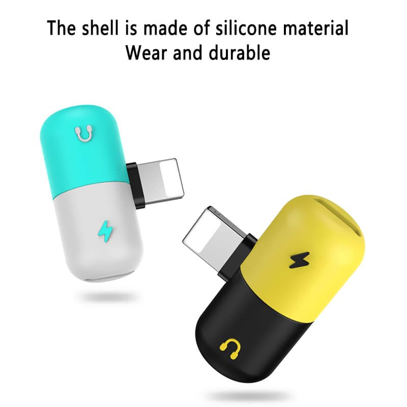 2- pack 2 in 1 Lightning Adapter for charging and listening music at smae time