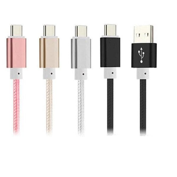 2m Hög Kvalitet USB-C snabbladdning nylon laddare Kabel