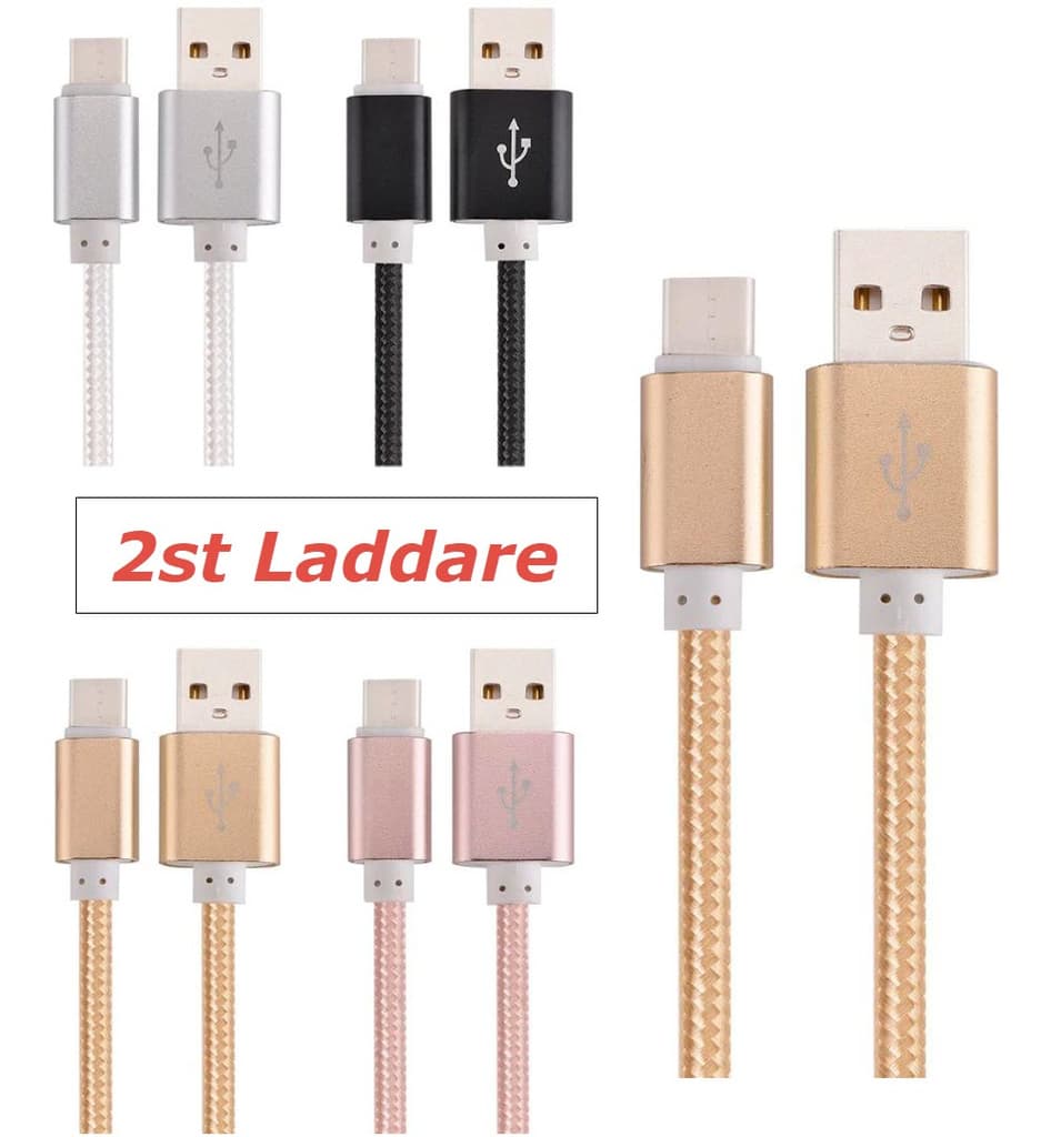 2st Hög kvalitets 1.5m USB-C SnabbladdningsKabel stark laddare