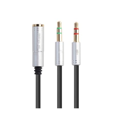 3.5mm honkontakt till två 3.5mm hankontakter audiokabel och