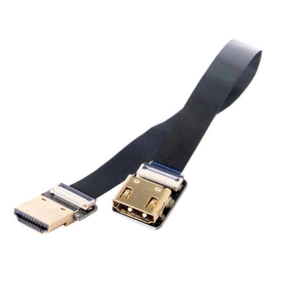 Universel 0.2M FPV lige HDMI Type-A hanstik til hunstik FPC