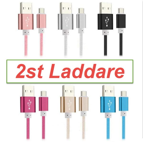 2-PACK Extra Stark Snabbladdning 1M USB-C kabel /laddare
